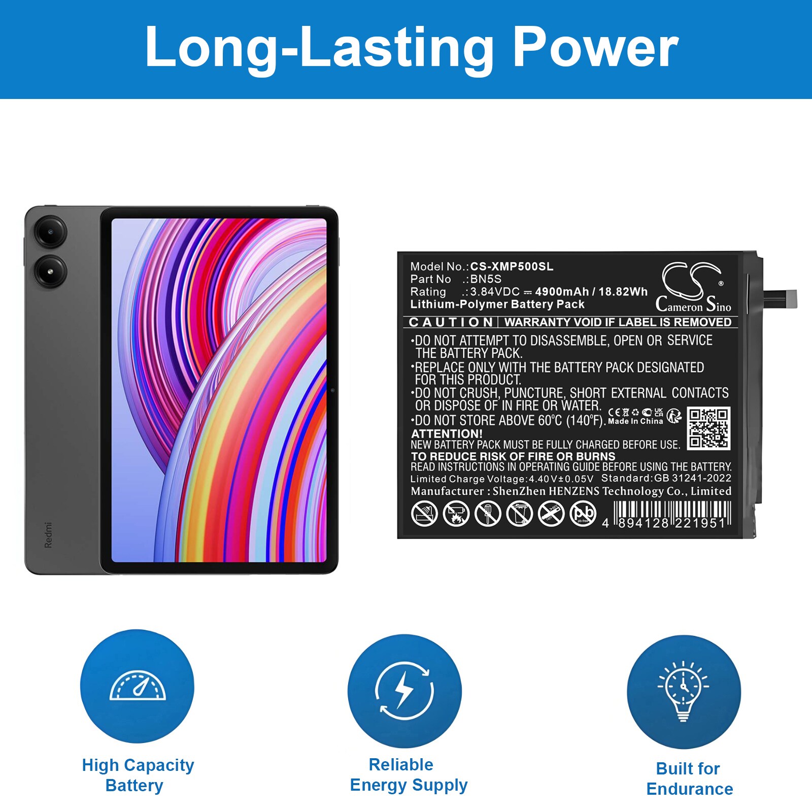 Nettbrettbatteri for Redmi Pad Pro