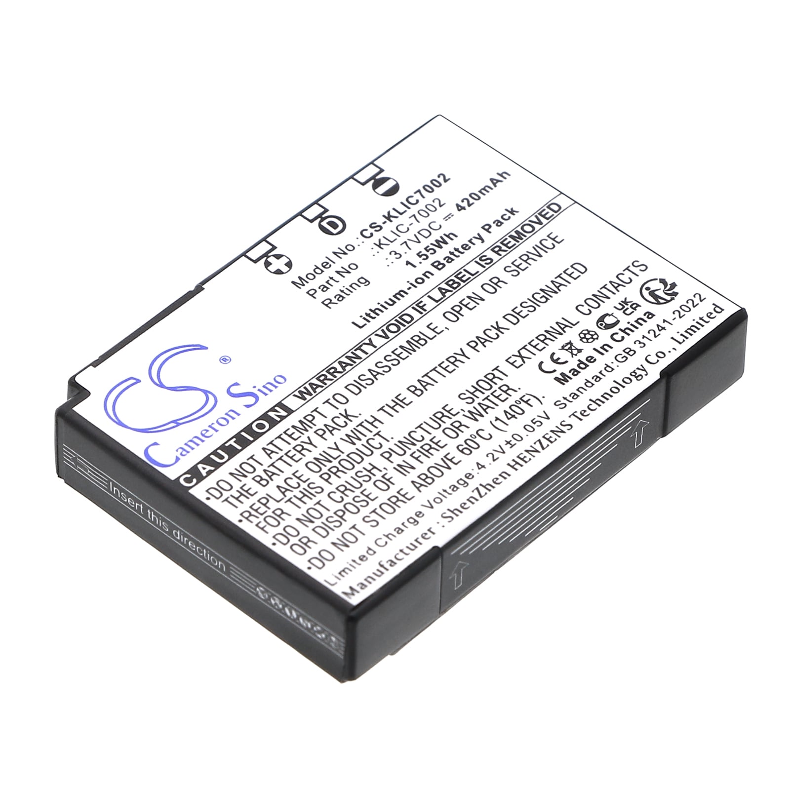 Batteri til kamera for Kodak EasyShare V530, EasyShare V530 Zoom, EasyShare V603 og andre.