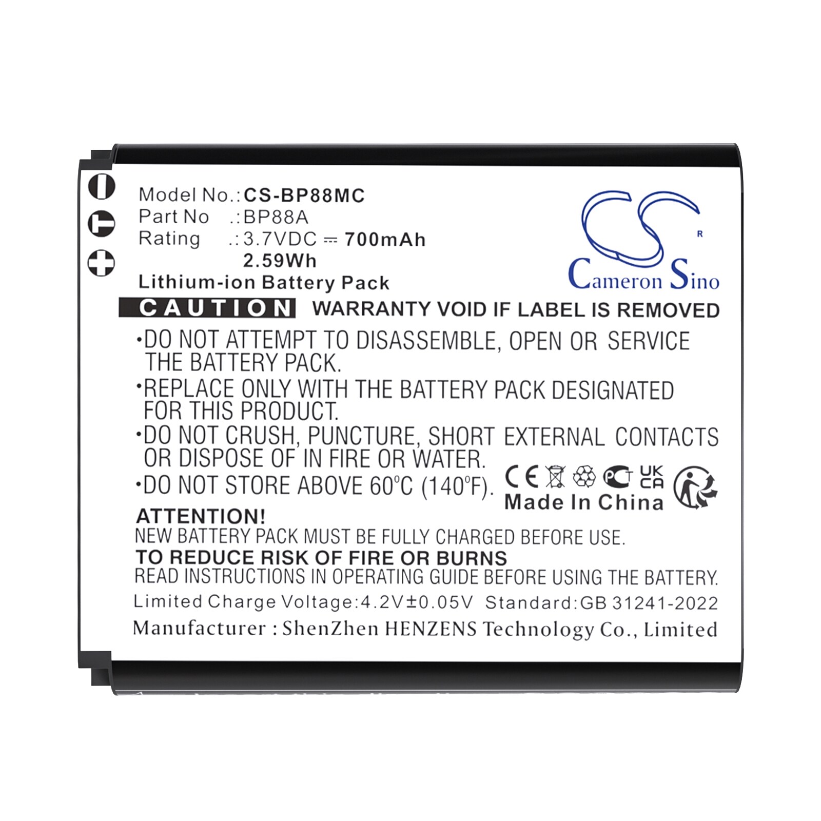 Batteri for kamera for Samsung DV200, DV300, DV300F osv.