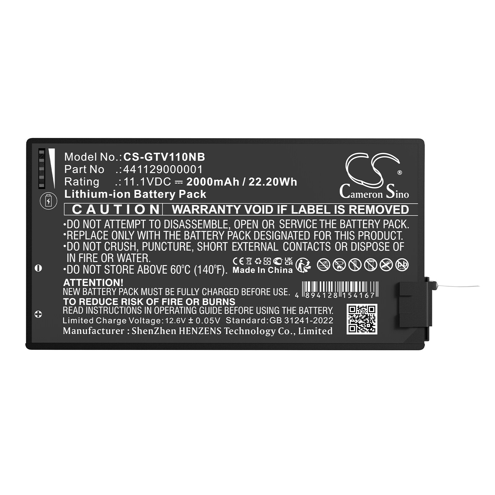 Batteri til bærbar PC for Getac V110