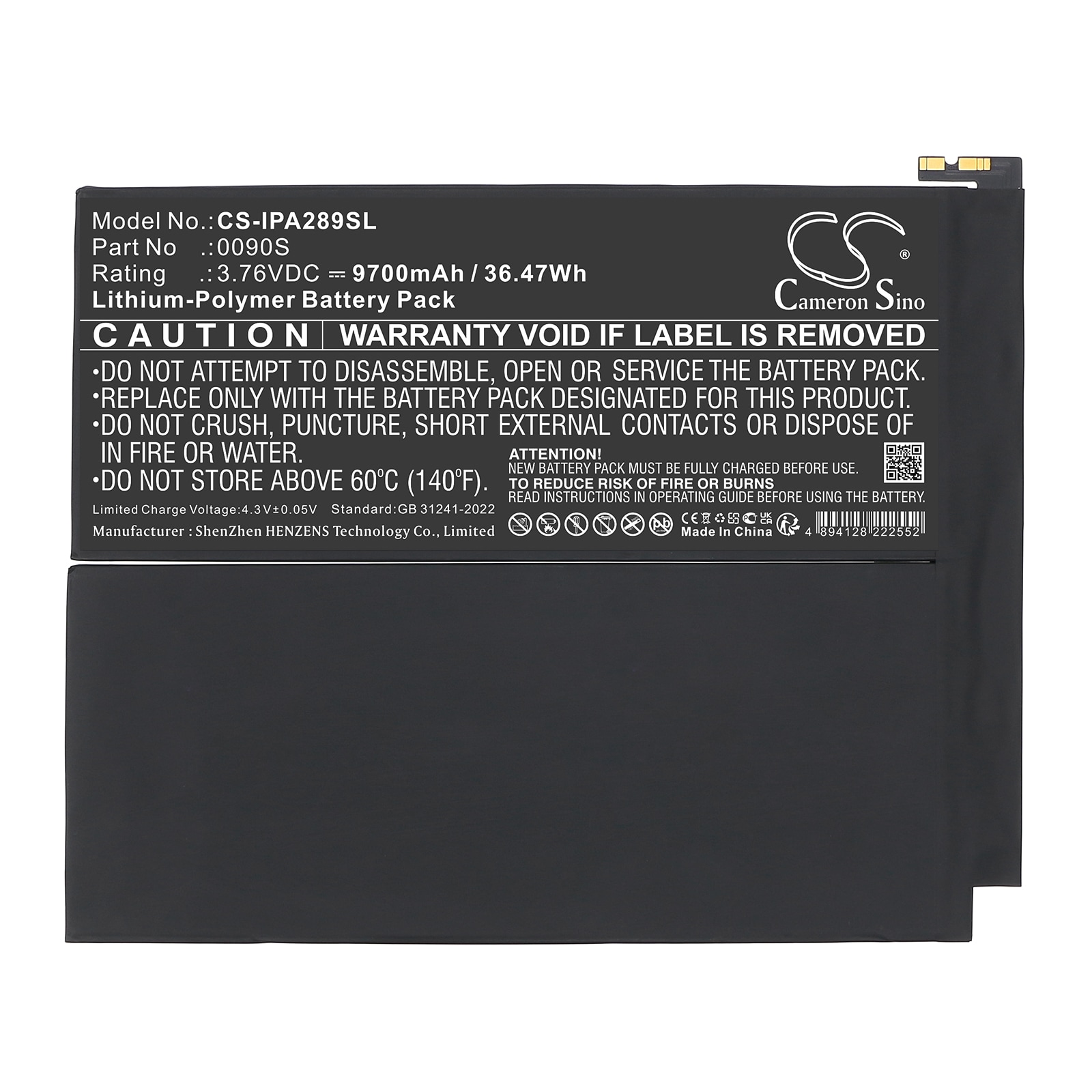 Batteri til nettbrett for Apple A2898, A2899, A2900 etc.