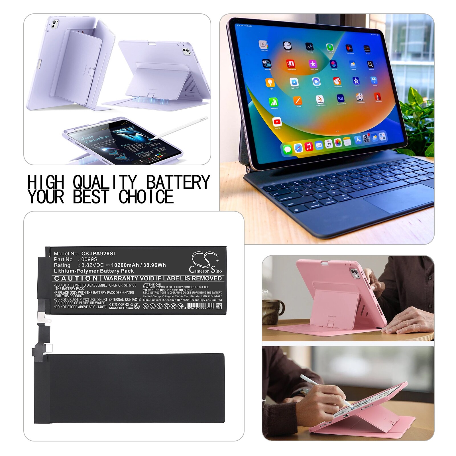 Batteri til nettbrett for Apple A2925, A2926, A3007 etc.