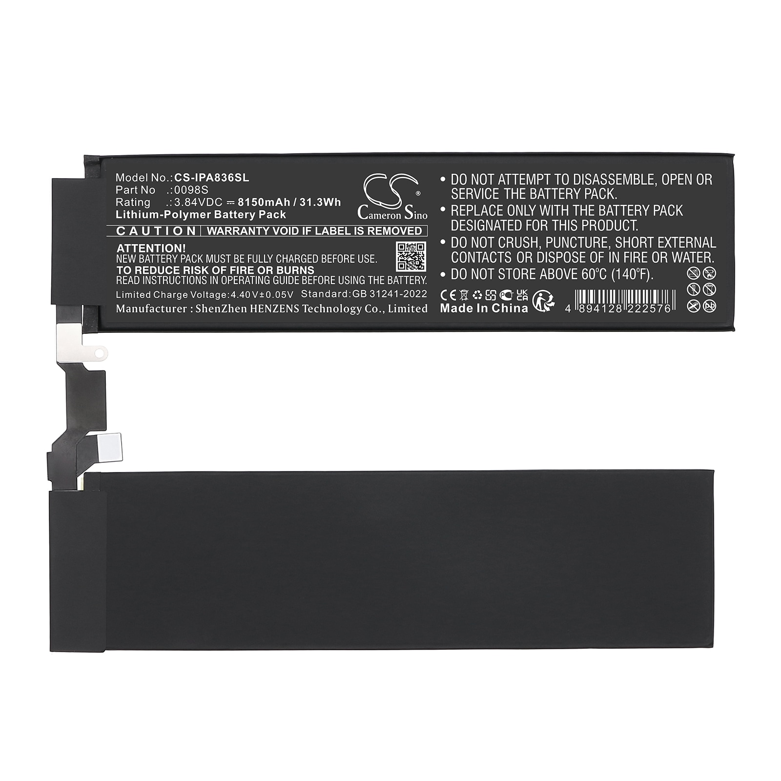 Batteri til nettbrett for Apple A2836, A2837, A3006 og andre.