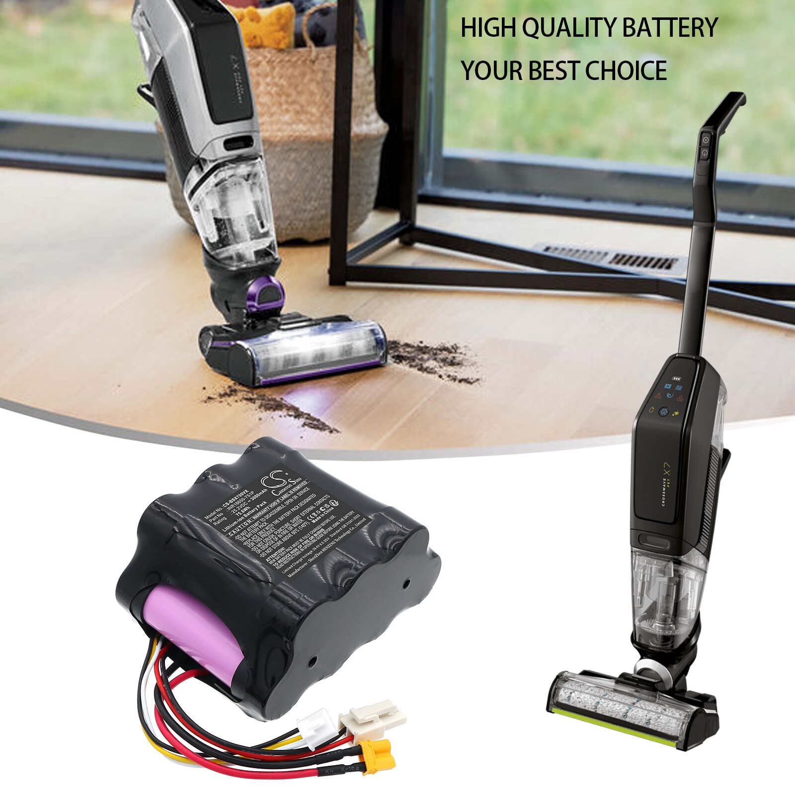 Batteri til støvsuger for Bissell CrossWave X7 Cordless Plus 3479Z