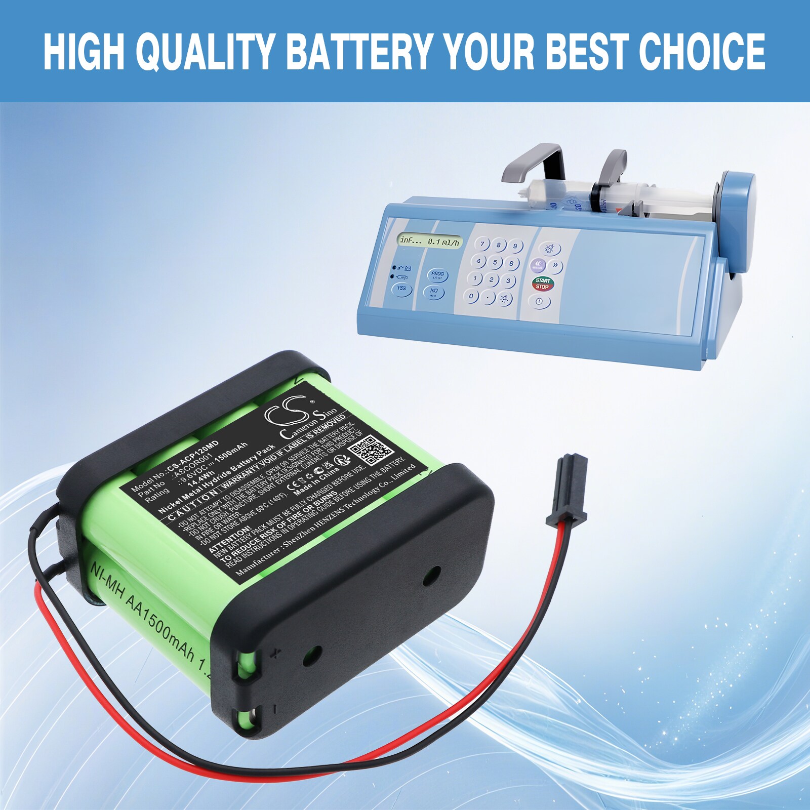 Batteri for medisinsk bruk for Ascor AP12, AP22, AP31P osv.