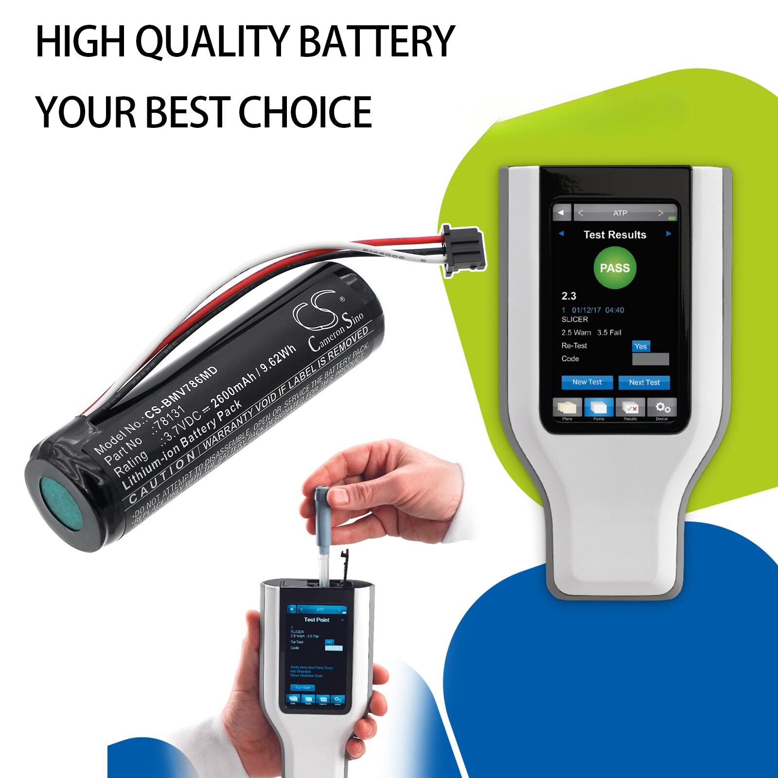 Batteri for medisinsk bruk kun for BioControl 78300BC, MVP ICON 78300-versjon
