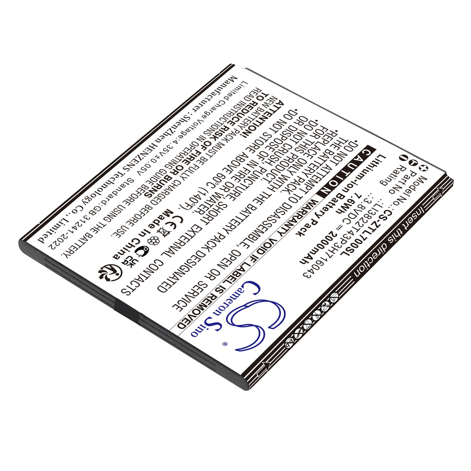 Batteri for smarttelefon, mobil for ZTE Blade A30, Blade A320, Blade L7