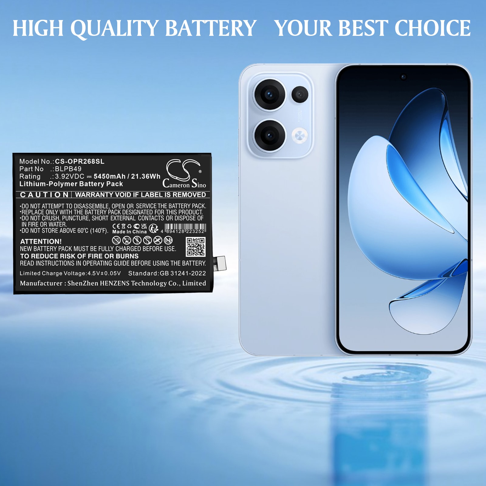 Batteri for SmartPhone, Mobil for OPPO CPH2689, PKM110, Reno13 og andre.