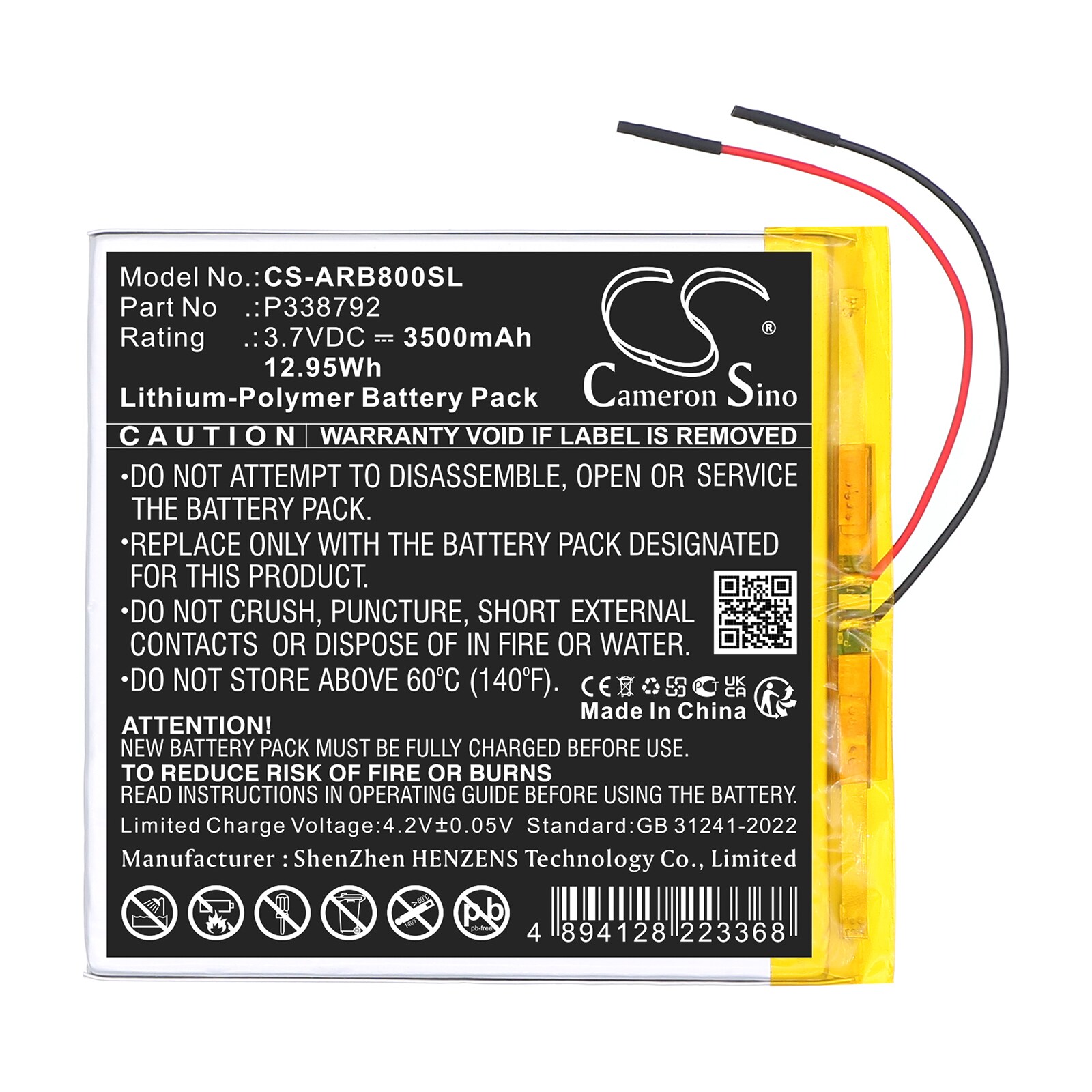 Batteri til nettbrett for Archos 8OB Xenon