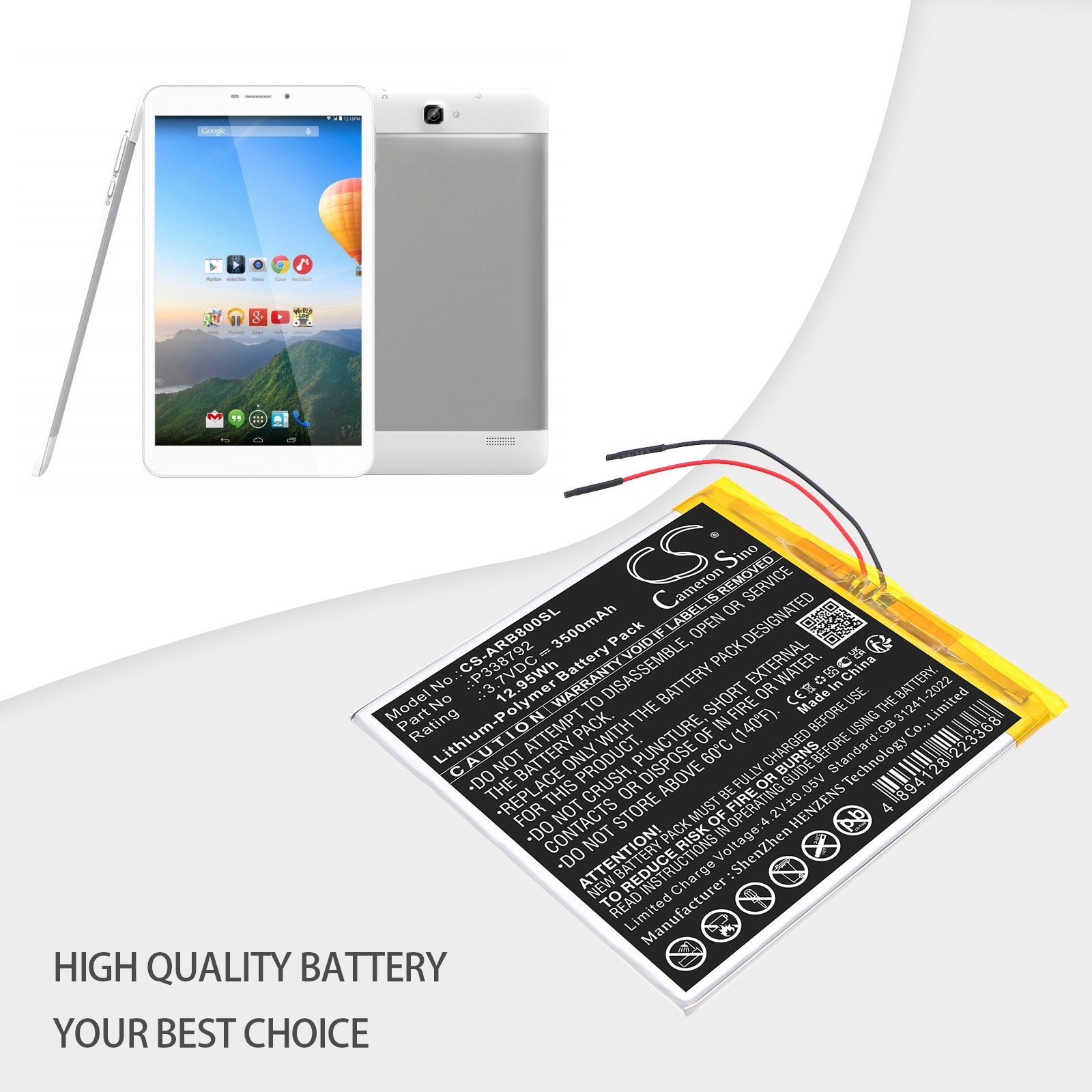 Batteri til nettbrett for Archos 8OB Xenon