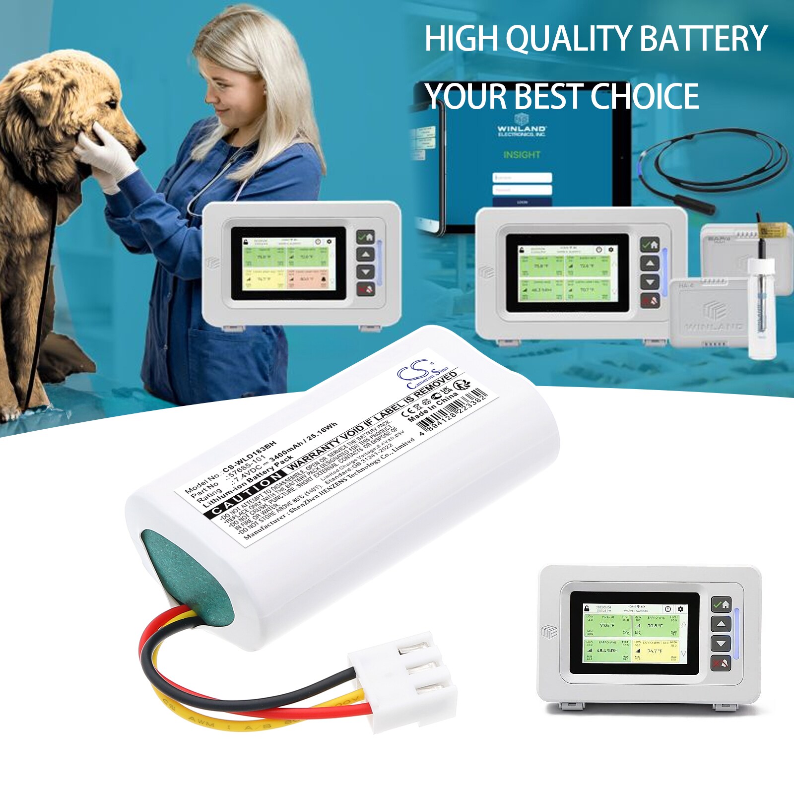 Batteri for alarmsystem for Winland D-011-0183, EAPro-GTWY