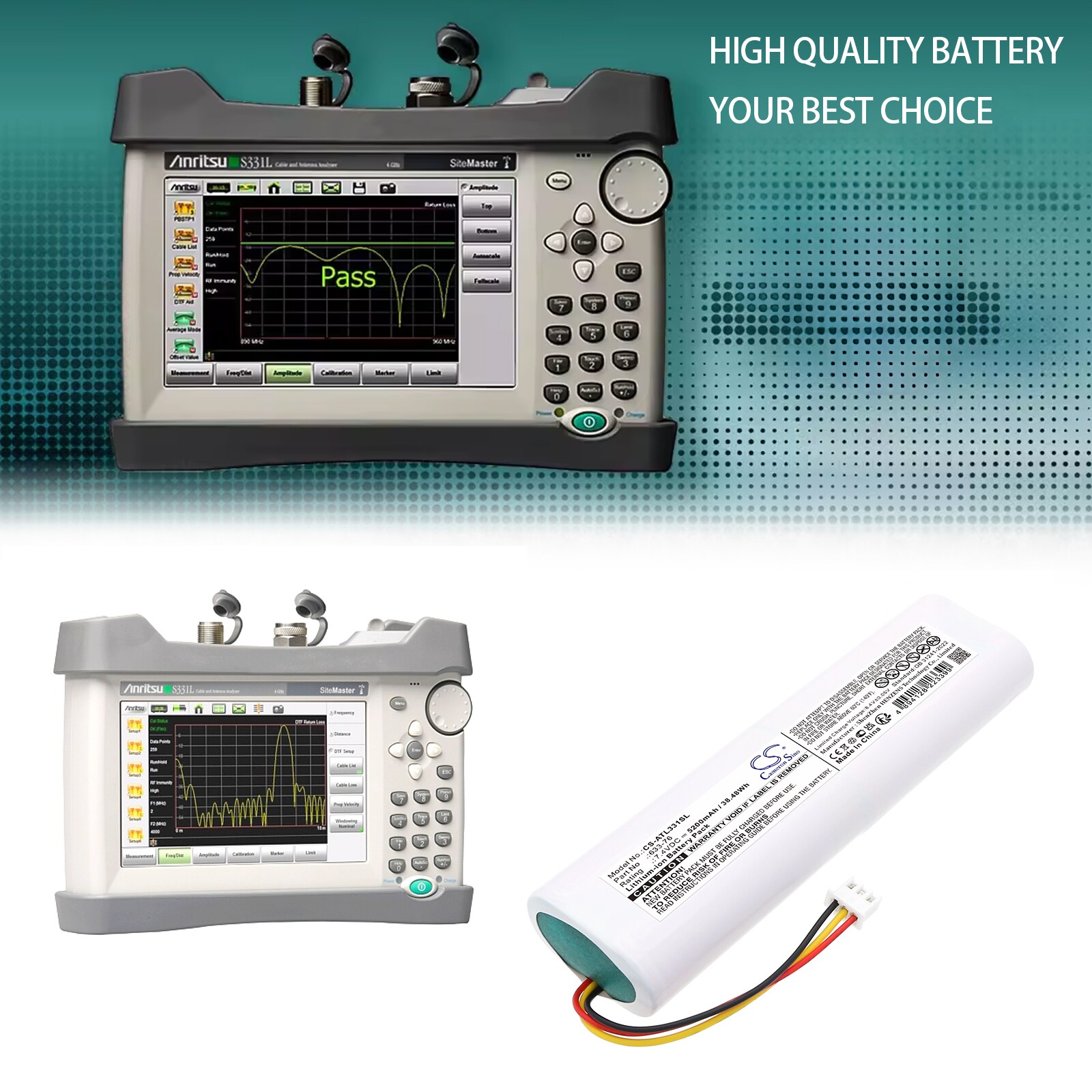 Batteri for test, undersøkelse, utstyr for Anritsu S331L