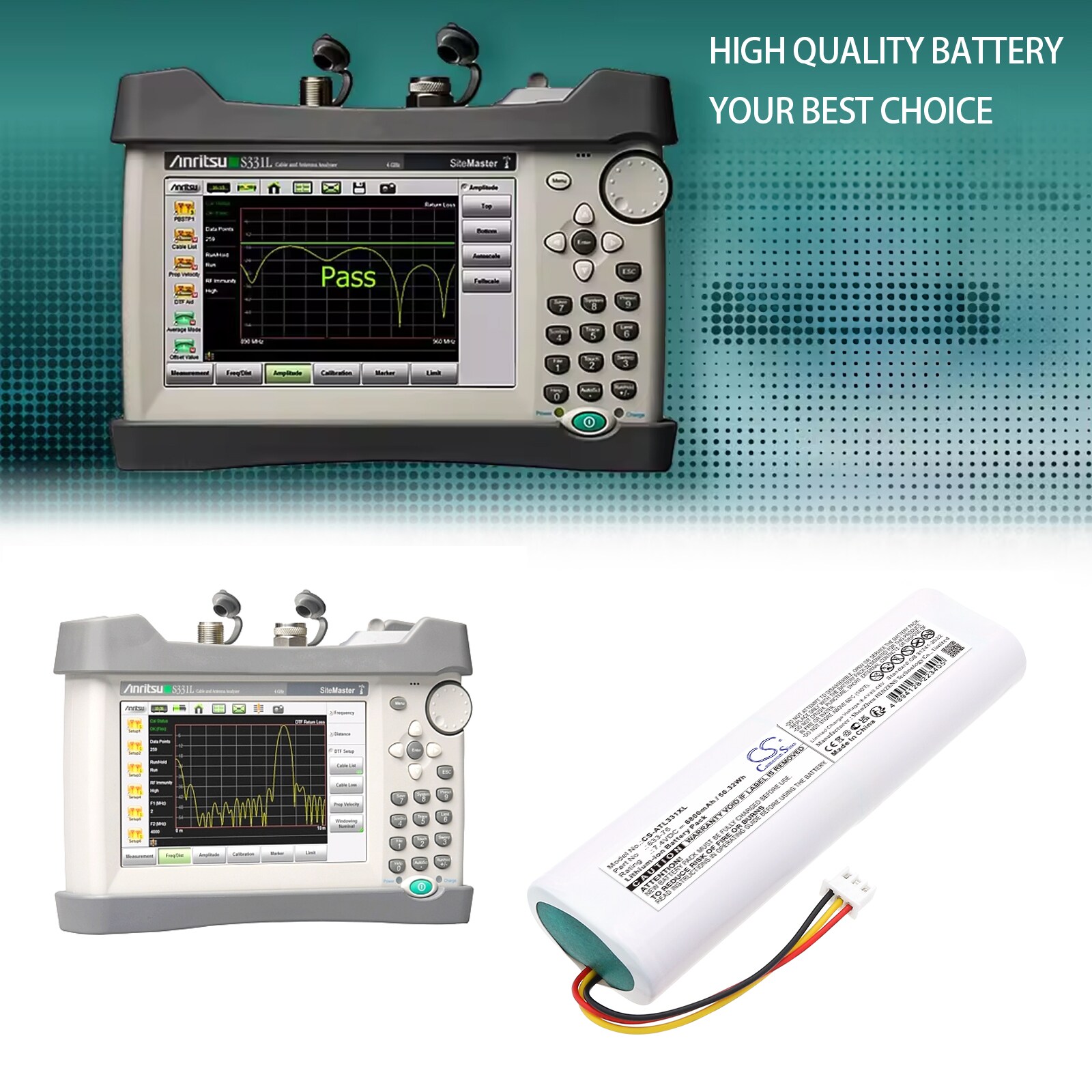 Batteri for test, undersøkelse, utstyr for Anritsu S331L