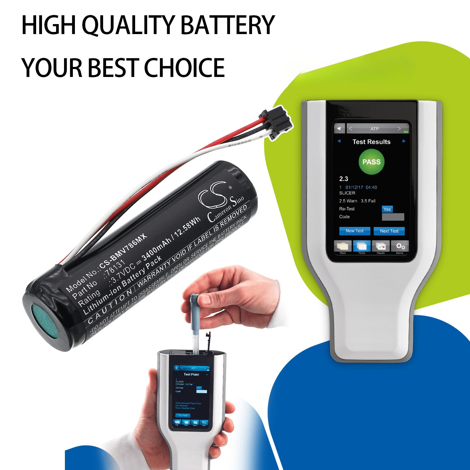 Batteri for medisinsk bruk kun for BioControl 78300BC, MVP ICON 78300-versjon