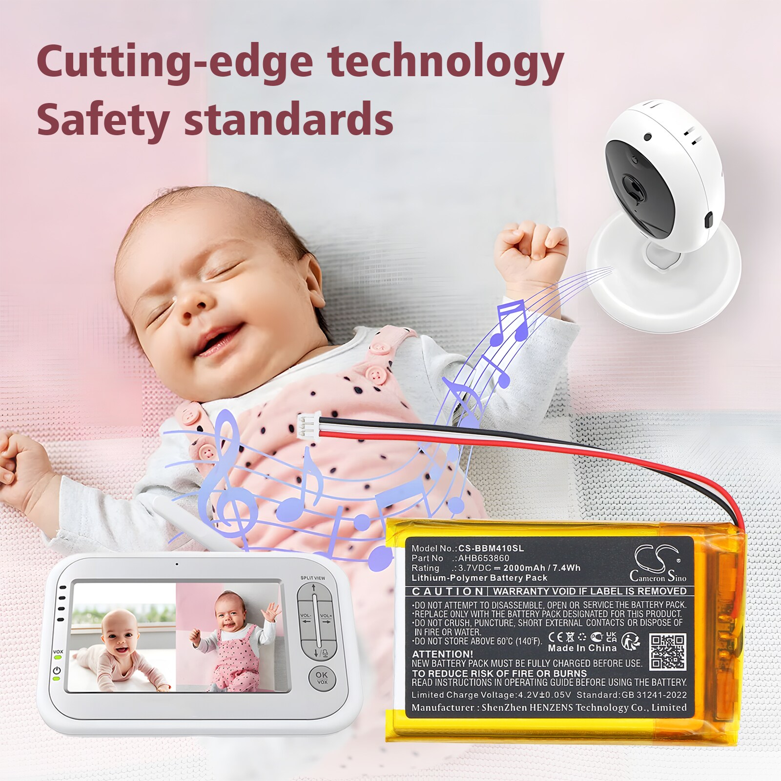 Batteri til BabyPhone for JSLBtech Video Baby Monitor