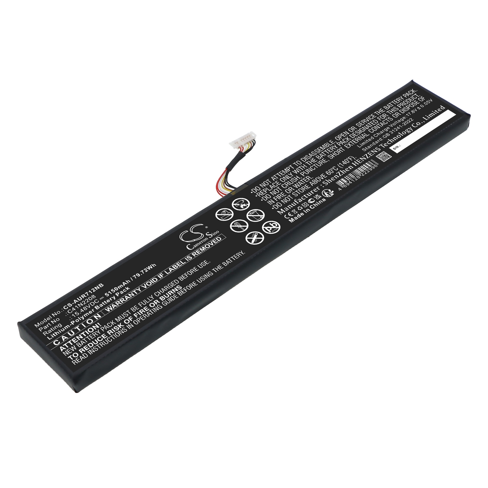 Batteri til bærbar PC for Asus RC71L-NH001W, RC71L-NH002W, RC71L-NH019W og andre.