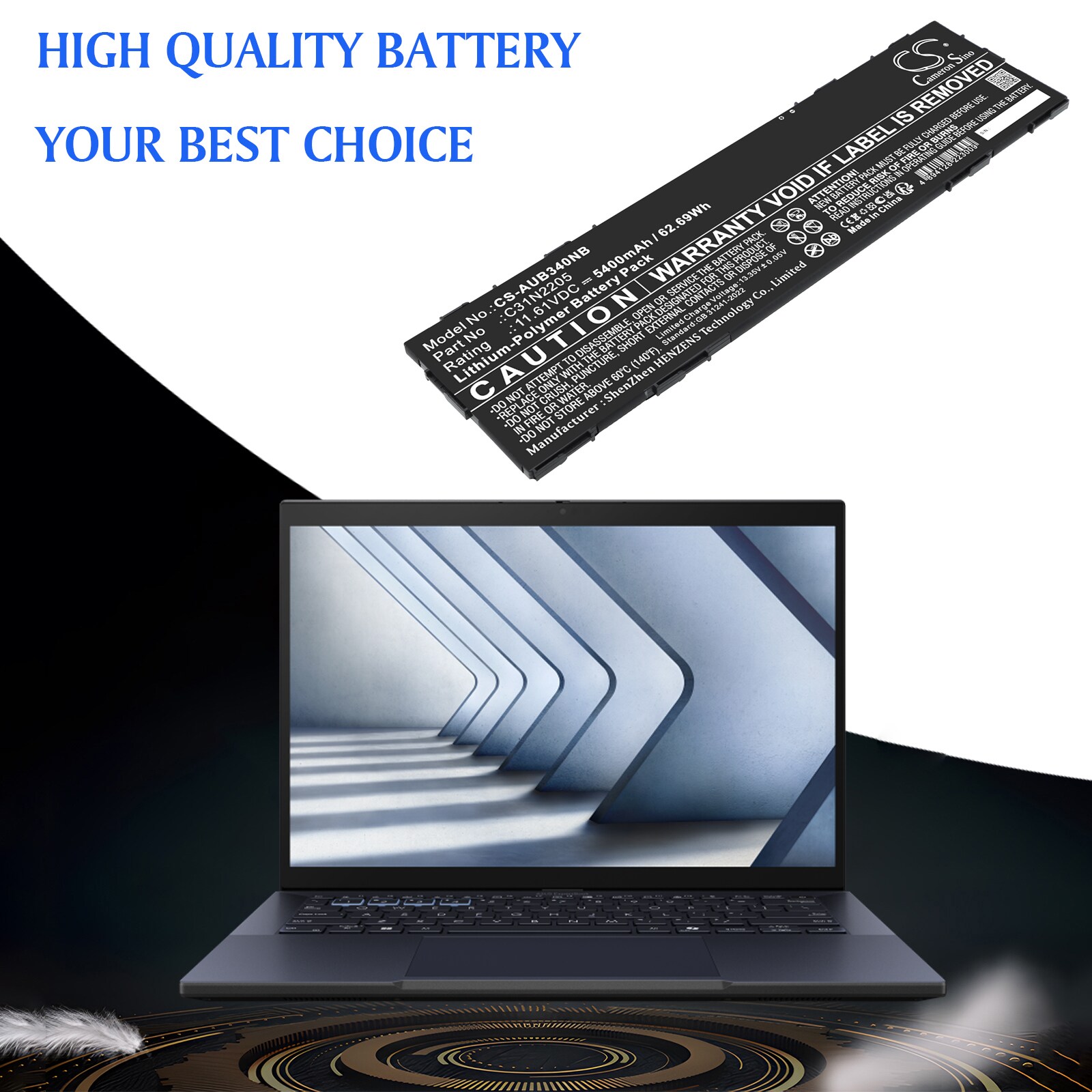 Batteri til bærbar PC for Asus B3404CV, CM3401FFA, Chromebook CM34 CM3401FFA og andre.