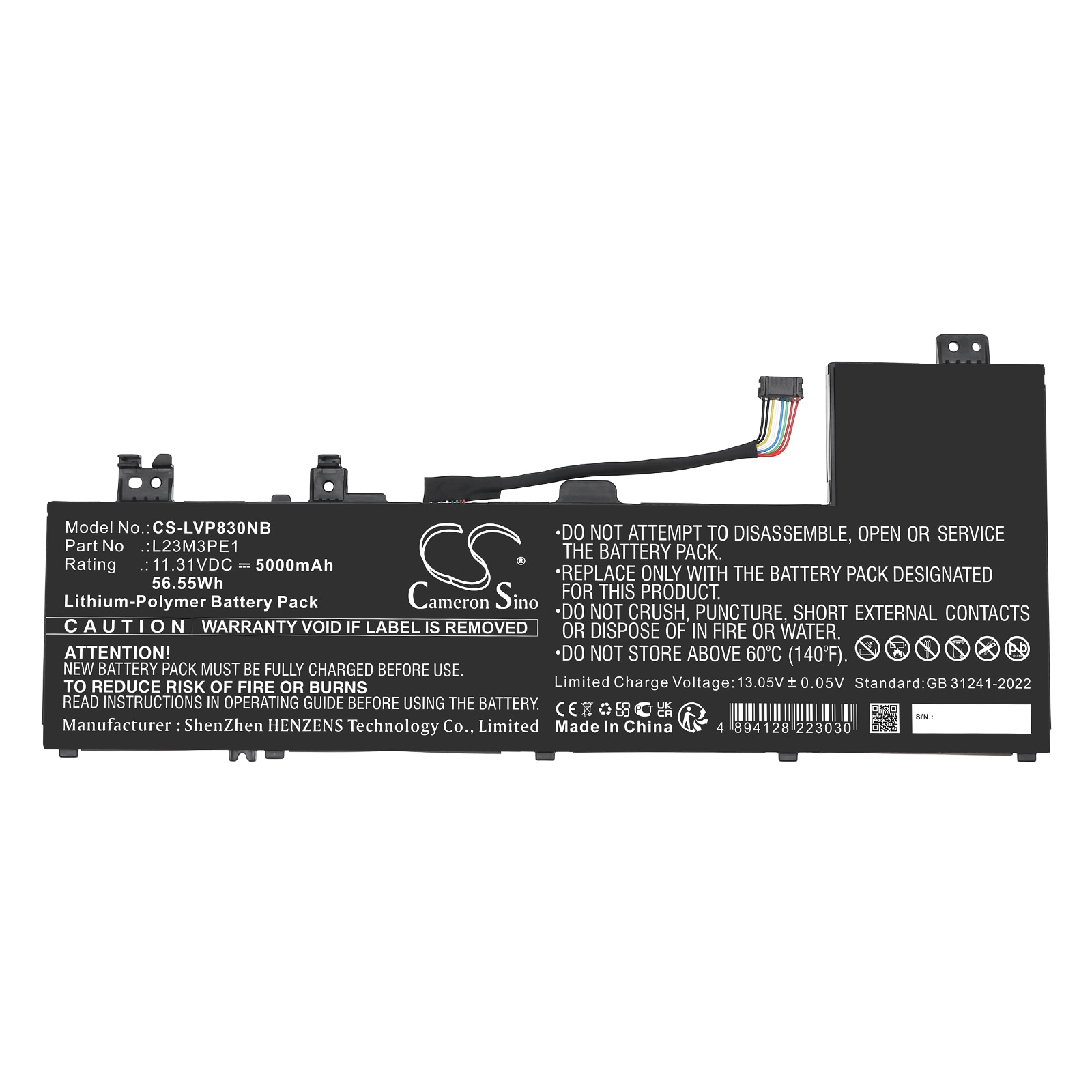 Batteri til bærbar PC for Lenovo 83DR0000SB, 83DR0002US, 83DR0003JP og andre.