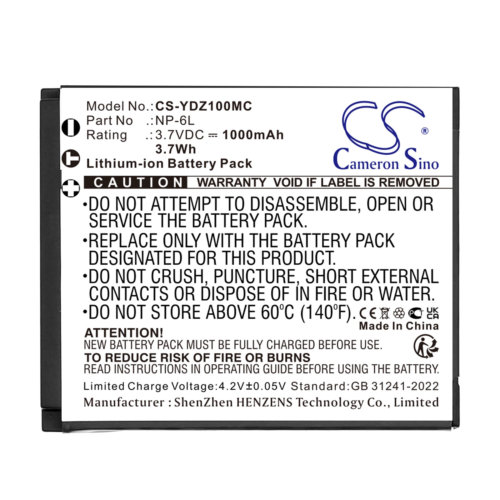 Batteri til kamera for Minolta MND20, MND23