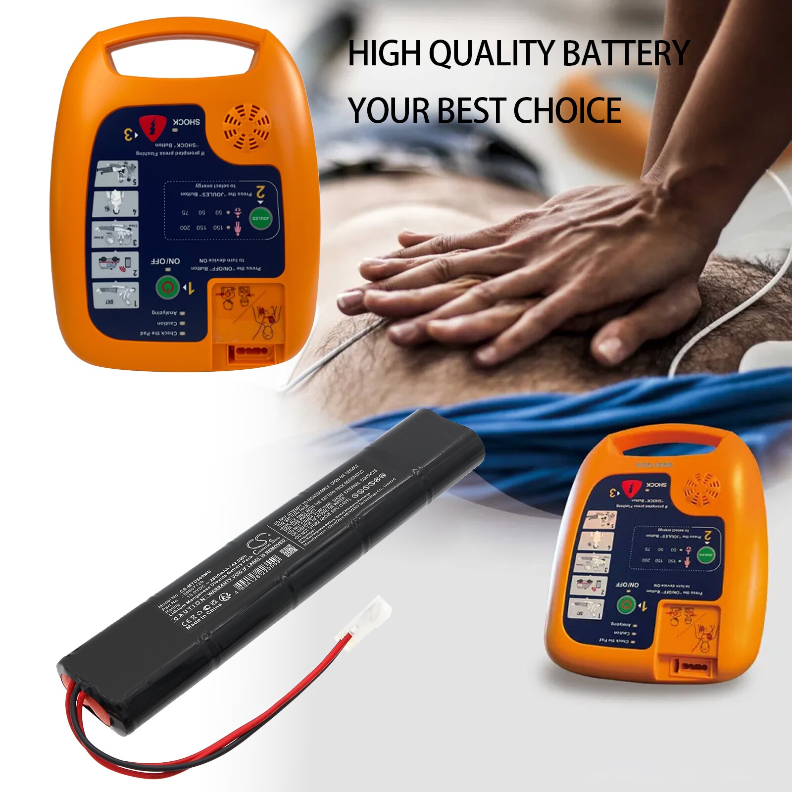 Batteri for medisinsk bruk for Meditech Defi 5S, Defi5s Plus