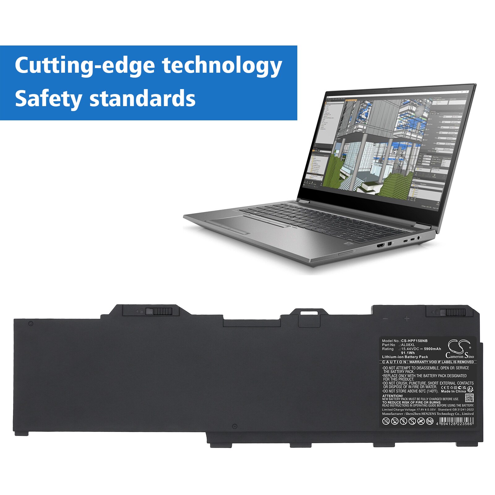Batteri til bærbar PC for HP ZBook FURY 15 G7 Mobile Workstation og andre