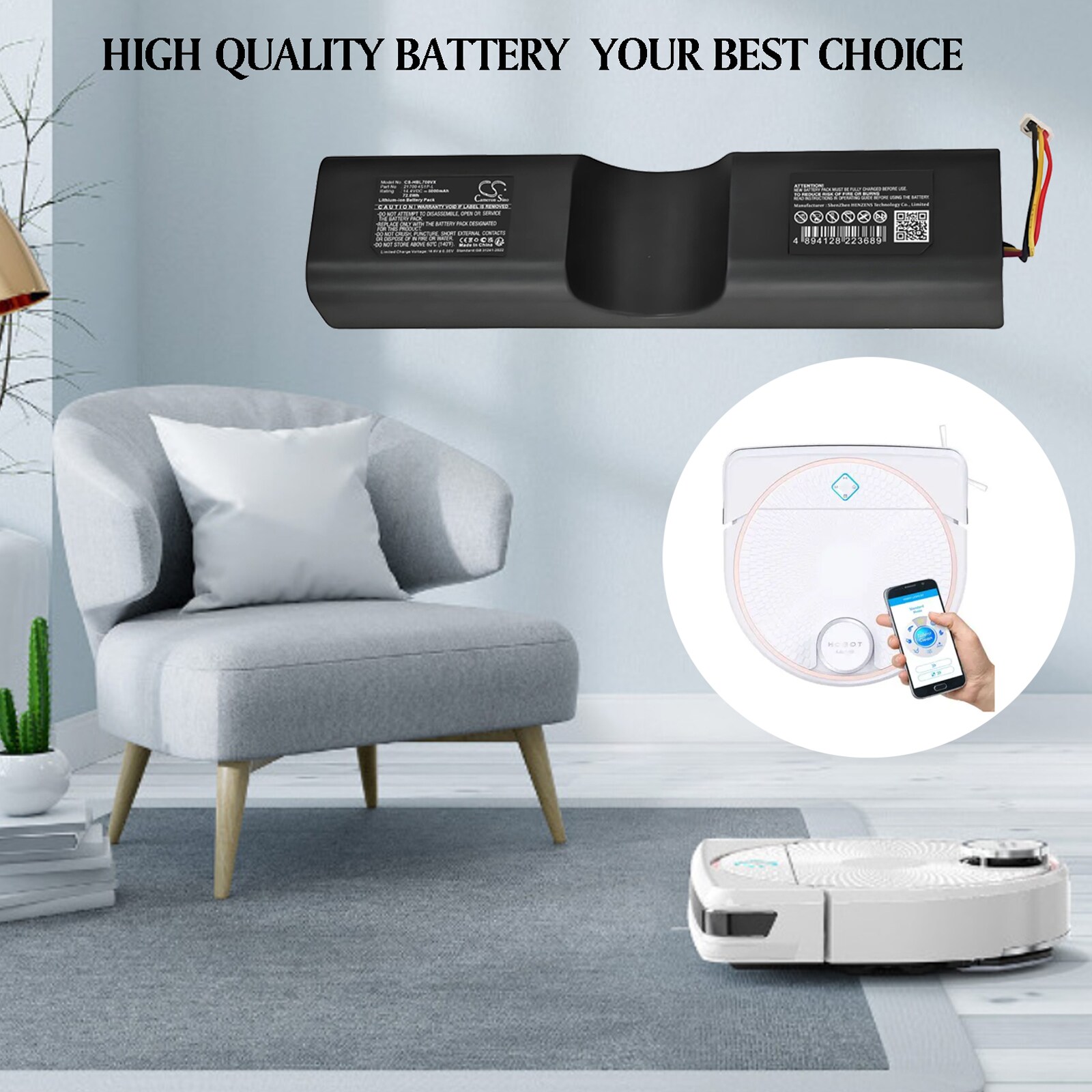 Batteri for vakuum til HOBOT Legee D7, Legee D8