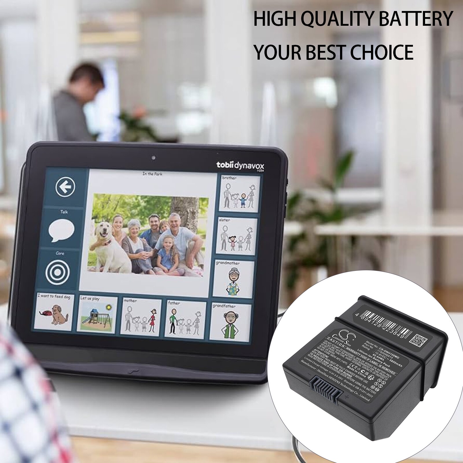 Batteri for medisinsk bruk for Tobii Dynavox I-12, Dynavox I-15