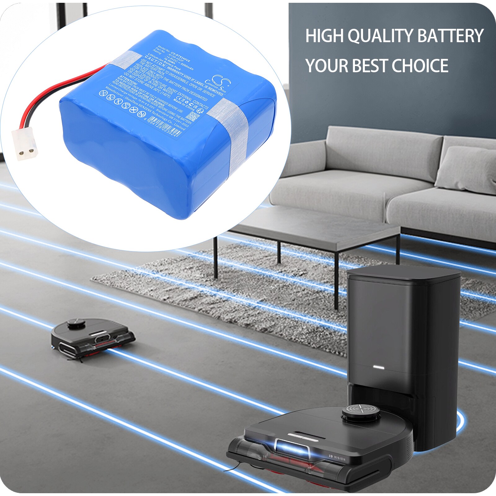 Batteri for støvsuger til Rowenta RR9695WH, X-Plorer Series 240 AI