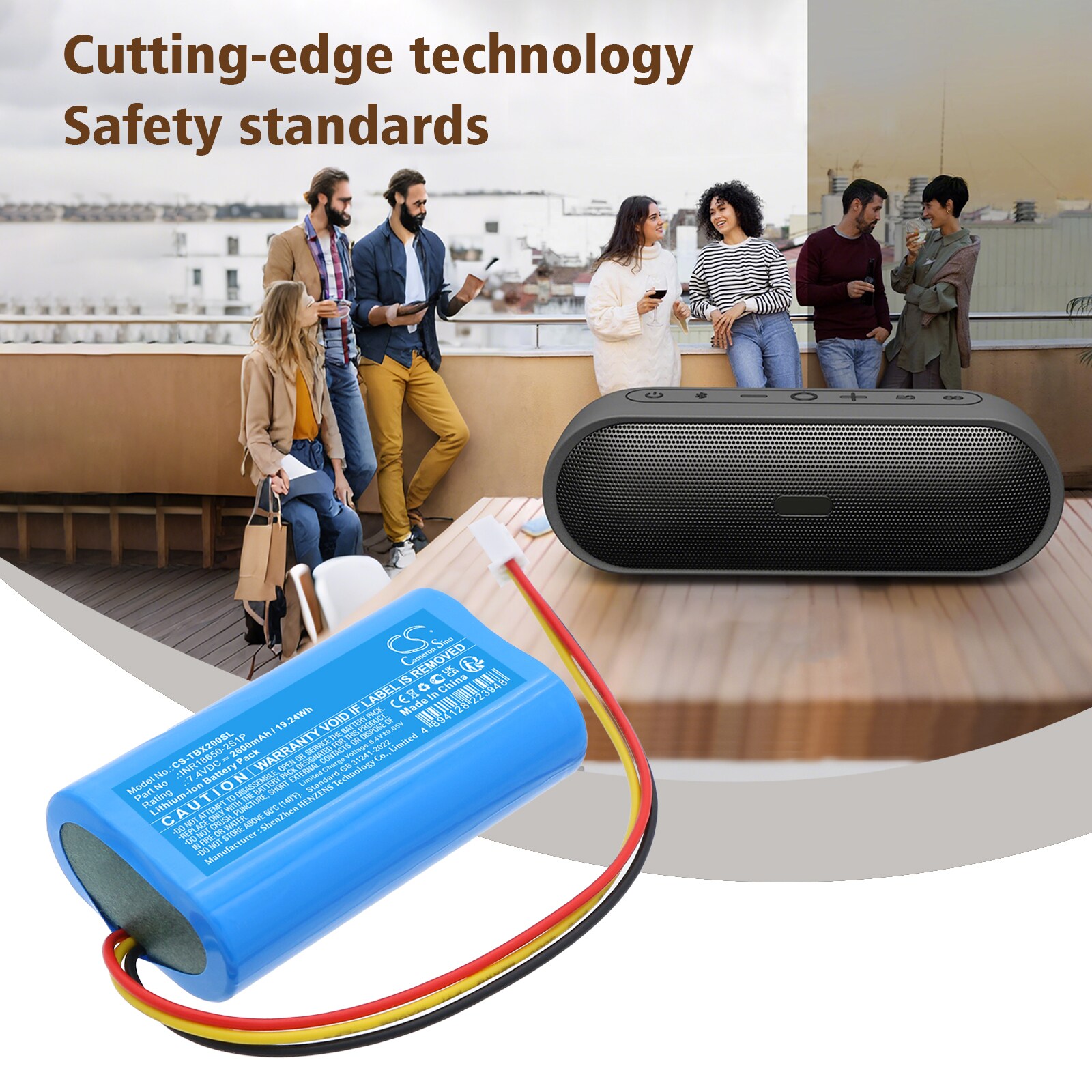 Batteri til høyttaler for Tribit Stormbox Bluetooth-høyttaler