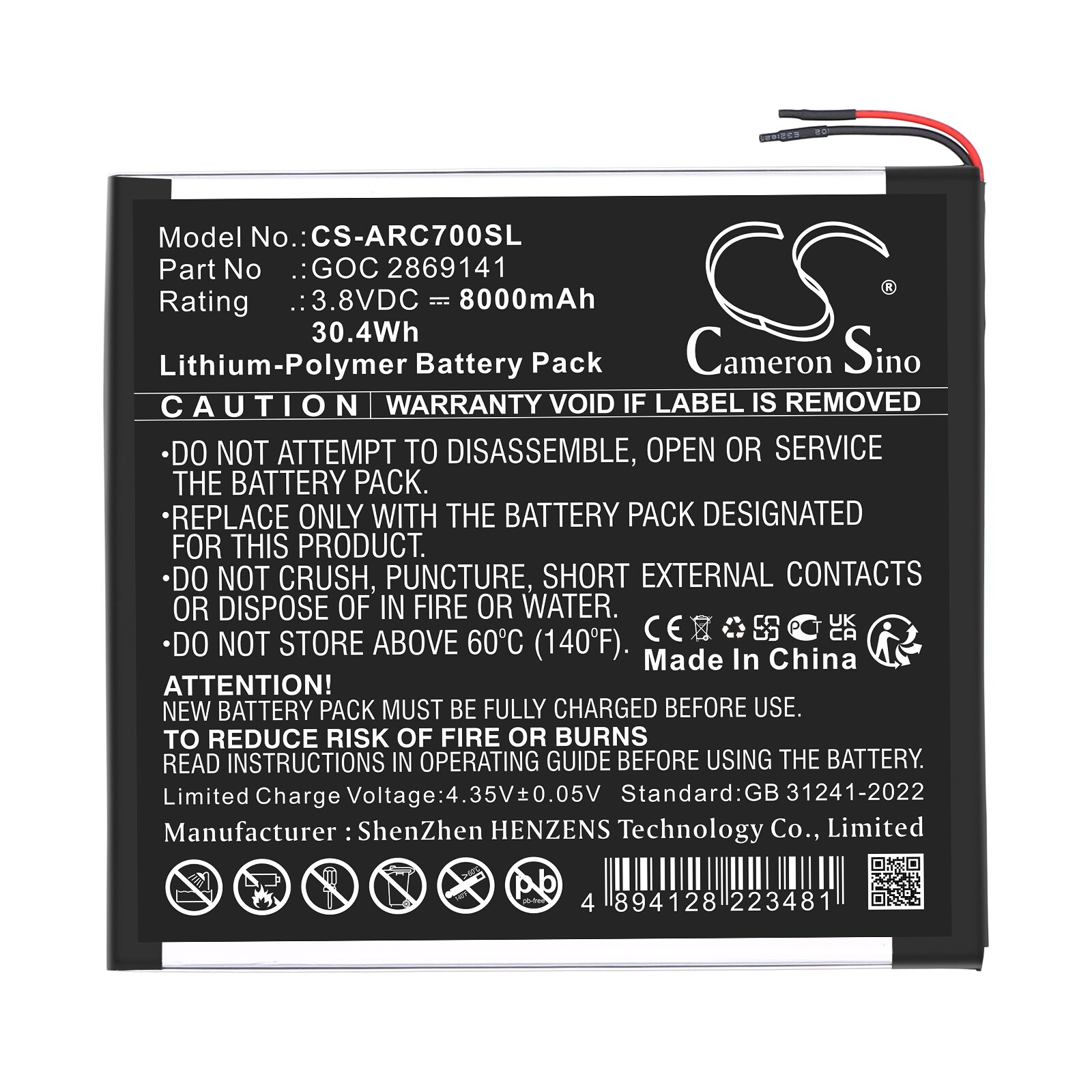 Batteri til nettbrett for Archos 101B Oxygen, AC101BOX