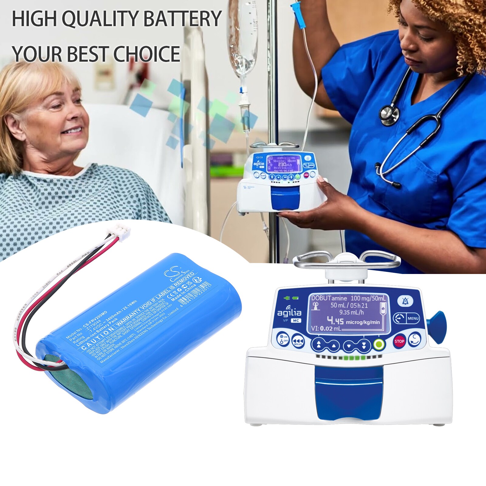 Batteri for Medical for Fresenius \infusjonspumpe Volumat Agilia VP versjon V2