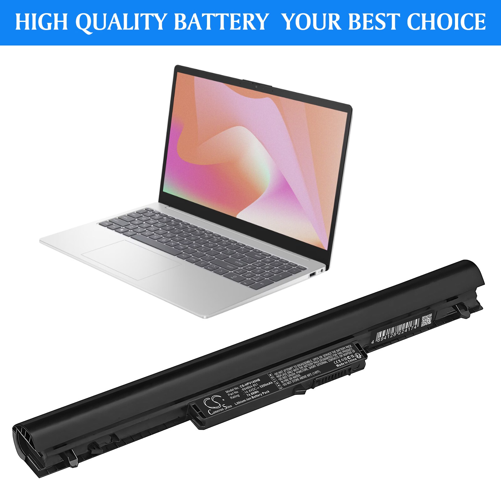 Batteri til bærbar PC for HP 15-D069TU, 15-D069WM, 15-D070SO og andre