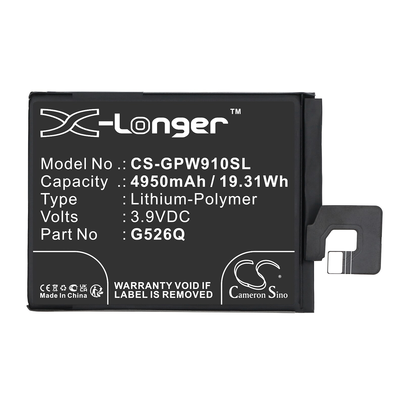 Batteri for SmartPhone, Mobil for Google G3Y12, GTF7P, GXQ96 og andre.
