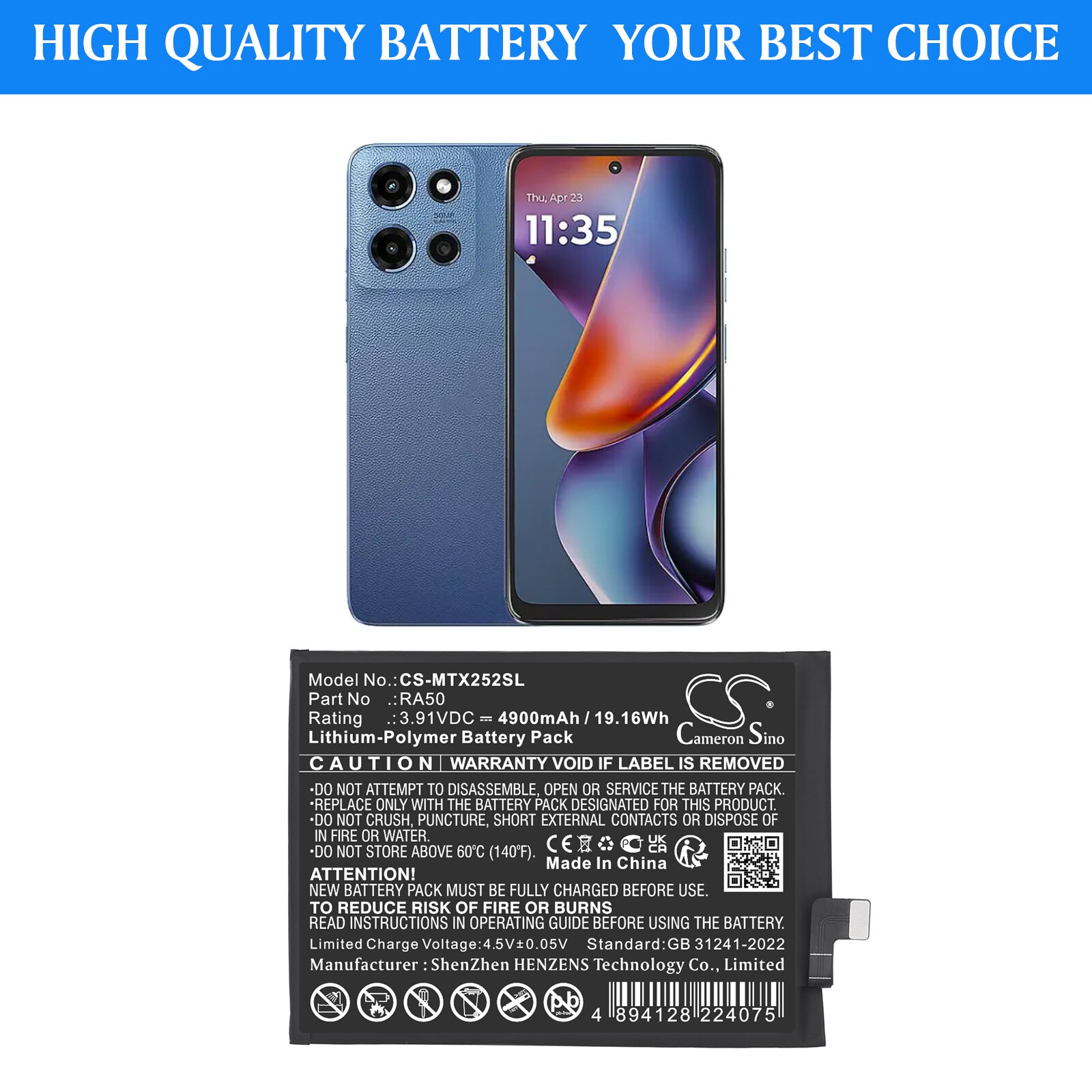 Batteri for SmartPhone, Mobil for Motorola Moto G 5G 2025, Moto G15 NFC 2025 og andre.