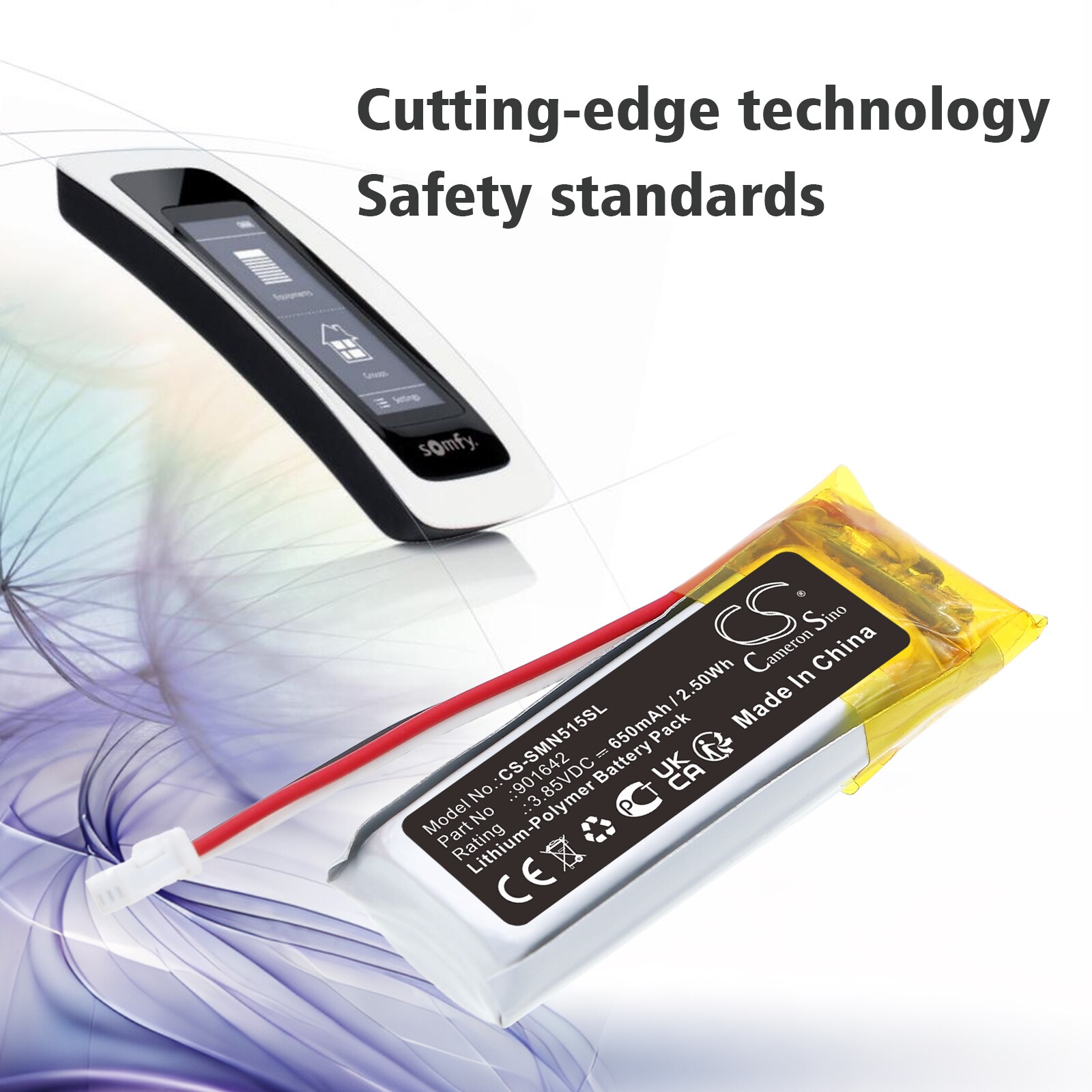Batteri til Smart Home for Somfy 5121348A, 515657C, Nina IO og andre.