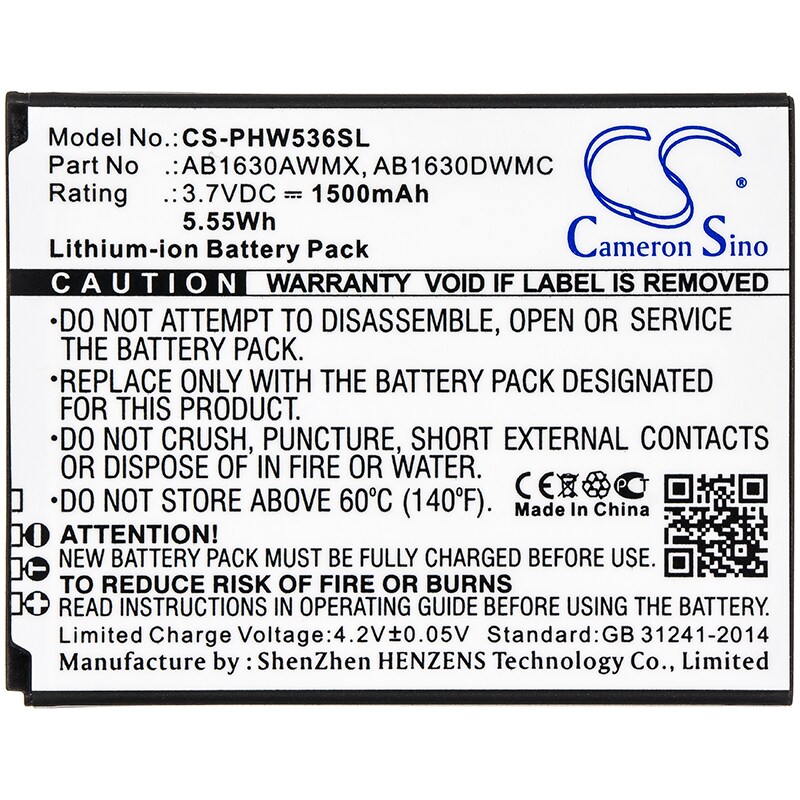 Batteri for SmartPhone, Mobil for Philips Xenium W536, XeniumW635, W536 og andre.