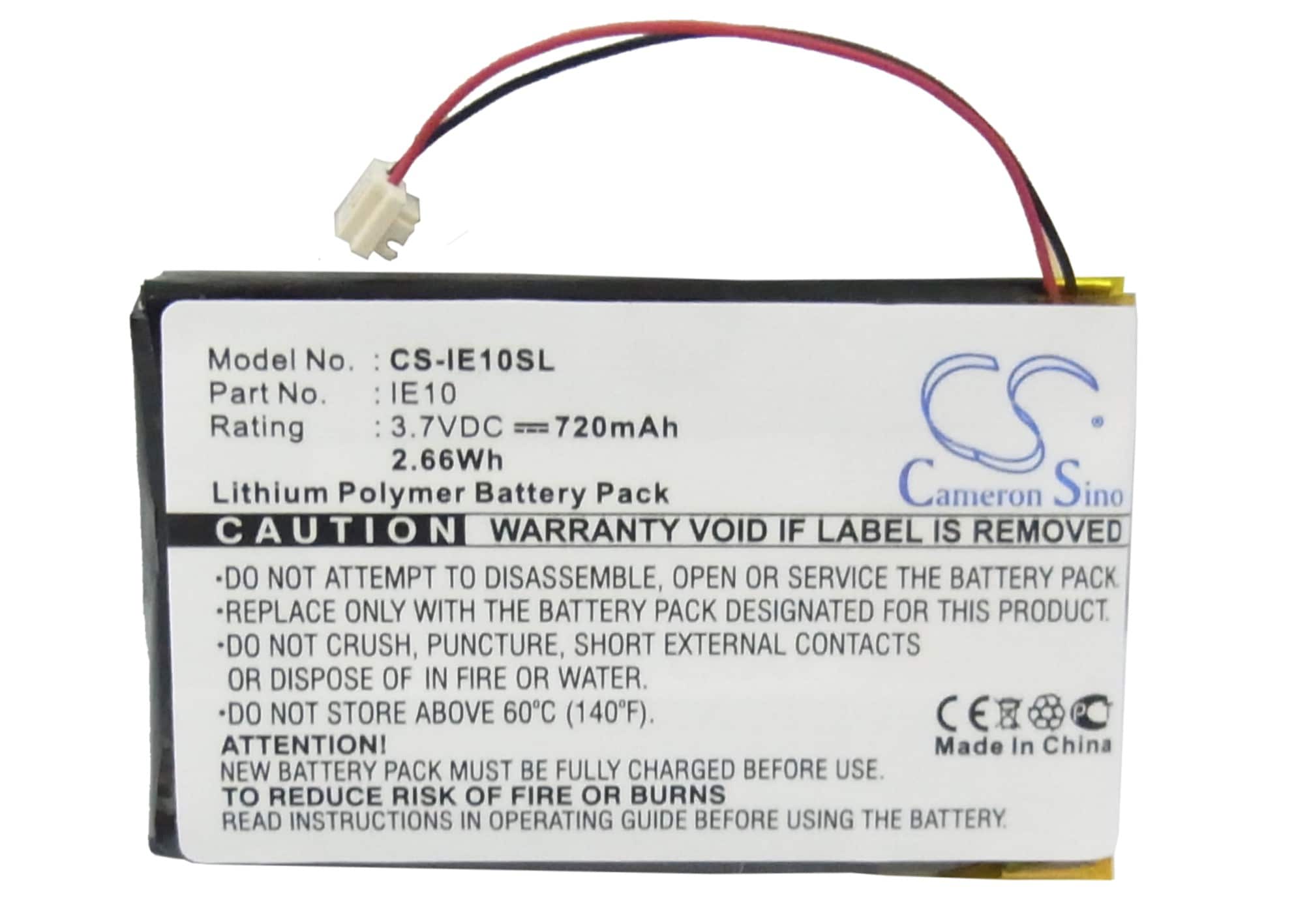 Mediespillerbatteri for iRiver E10, E10CT, HDD Jukebox osv.