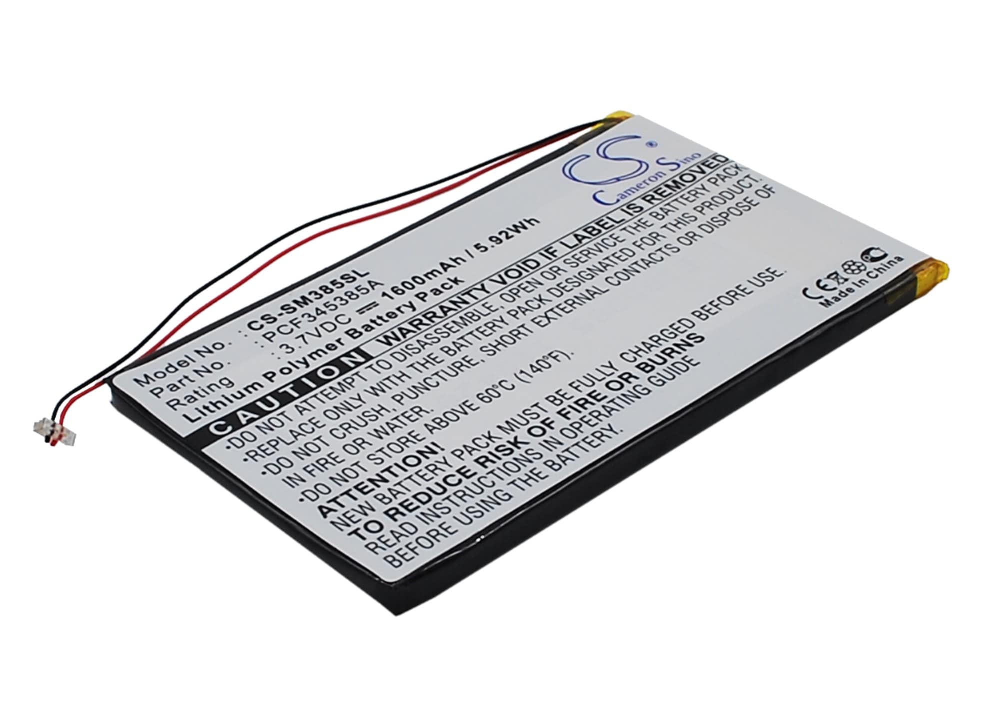 Batteri til mediespiller for Samsung Napster MP3-spiller, YP106G, PMPSGY910 osv.