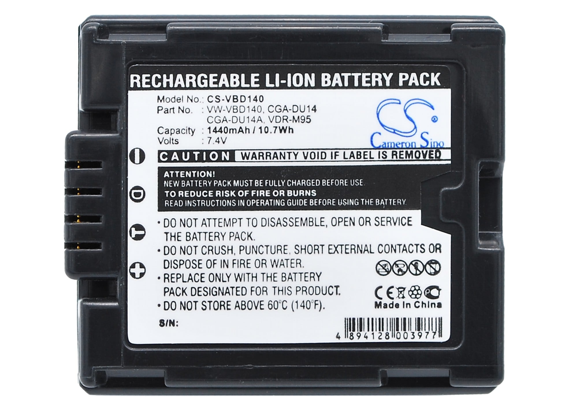 Batteri til kamera for HITACHI DZ-BD70, DZ-BD7H, DZ-BX37E og andre