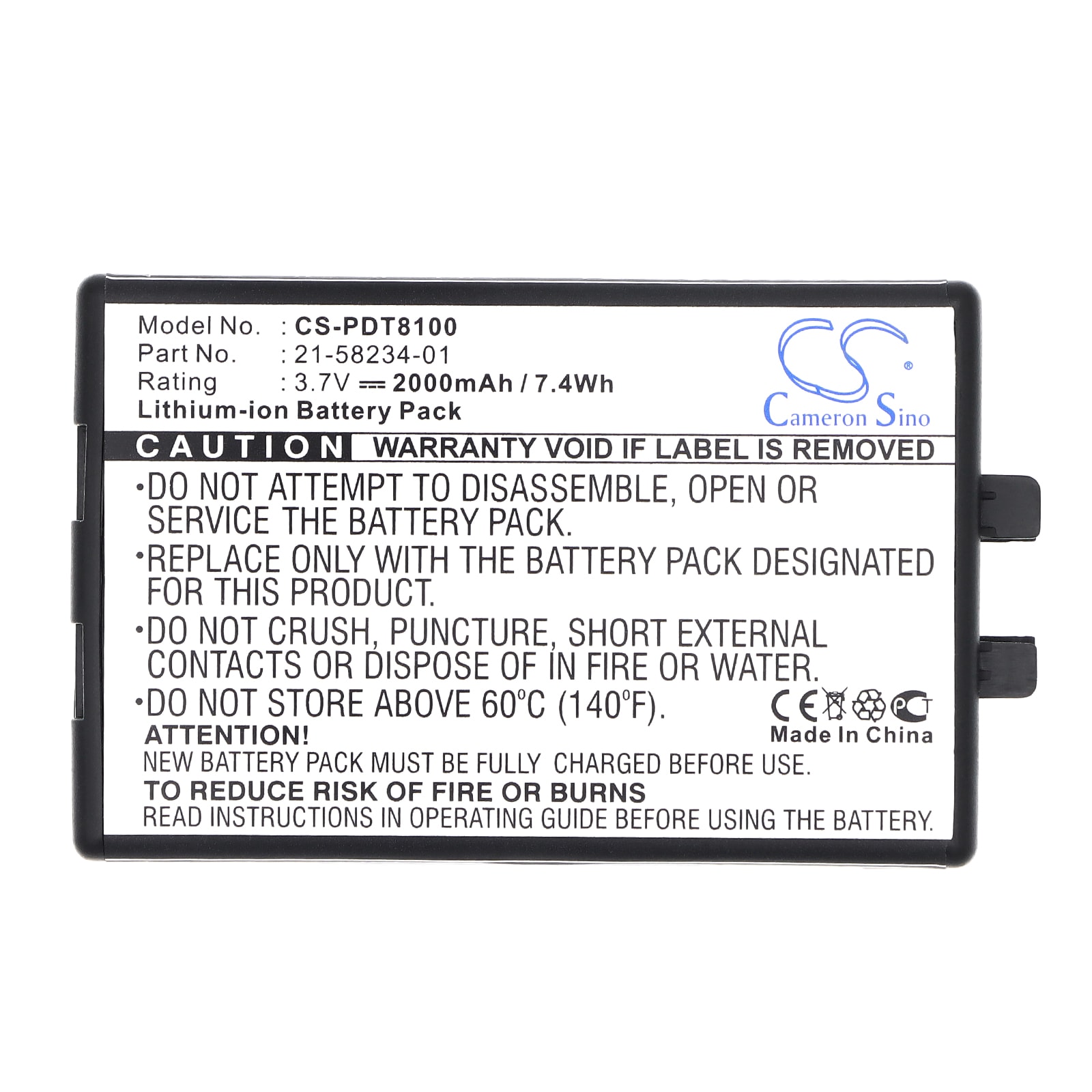 Batteri til strekkodeskanner for Symbol PDT8100, PDT8133, PDT8137 og andre