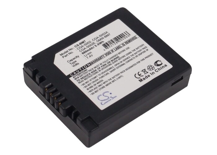 Batteri til kamera for Panasonic Lumix DMC-FZ1, DMC-FZ10, DMC-FZ10EB og andre.