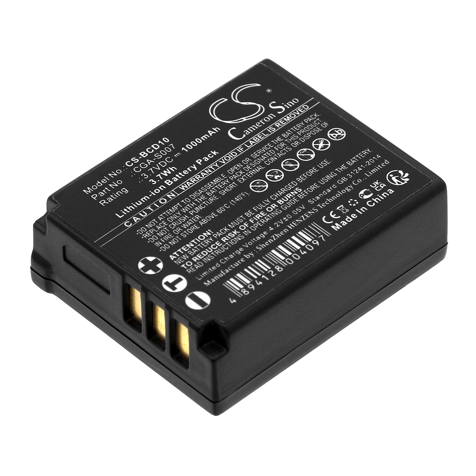 Batteri til kamera for Panasonic Lumix DMC-TZ1EG-S, Lumix DMC-TZ11GK og andre.