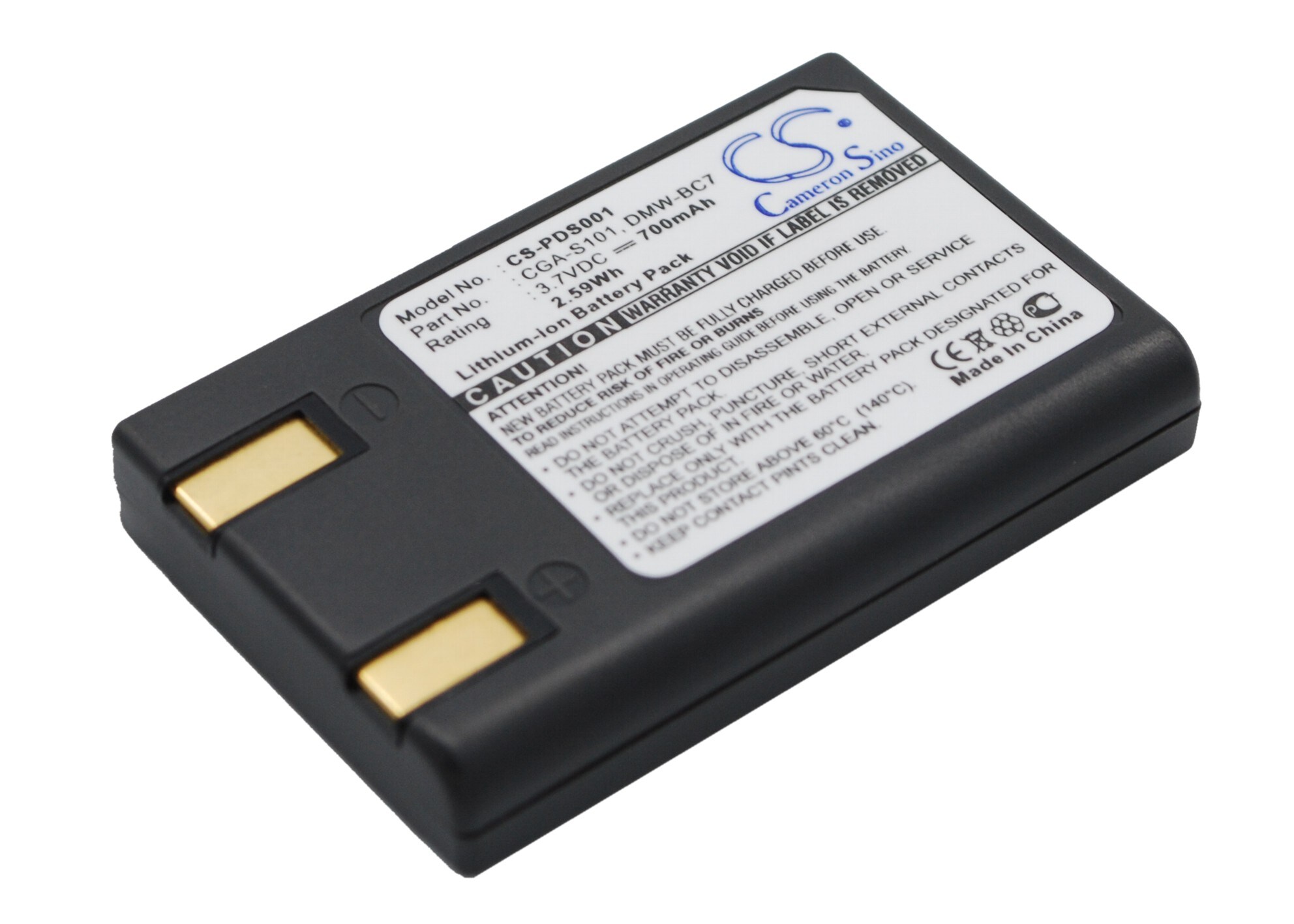 Batteri til kamera for Panasonic Lumix DMC-F7-B, Lumix DMC-F7-N, Lumix DMC-F7PP og andre.