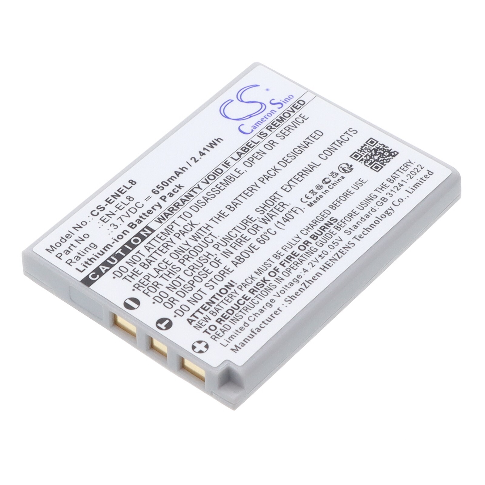 Batteri til kamera for NIKON Coolpix P1, Coolpix P2, Coolpix S1 osv.