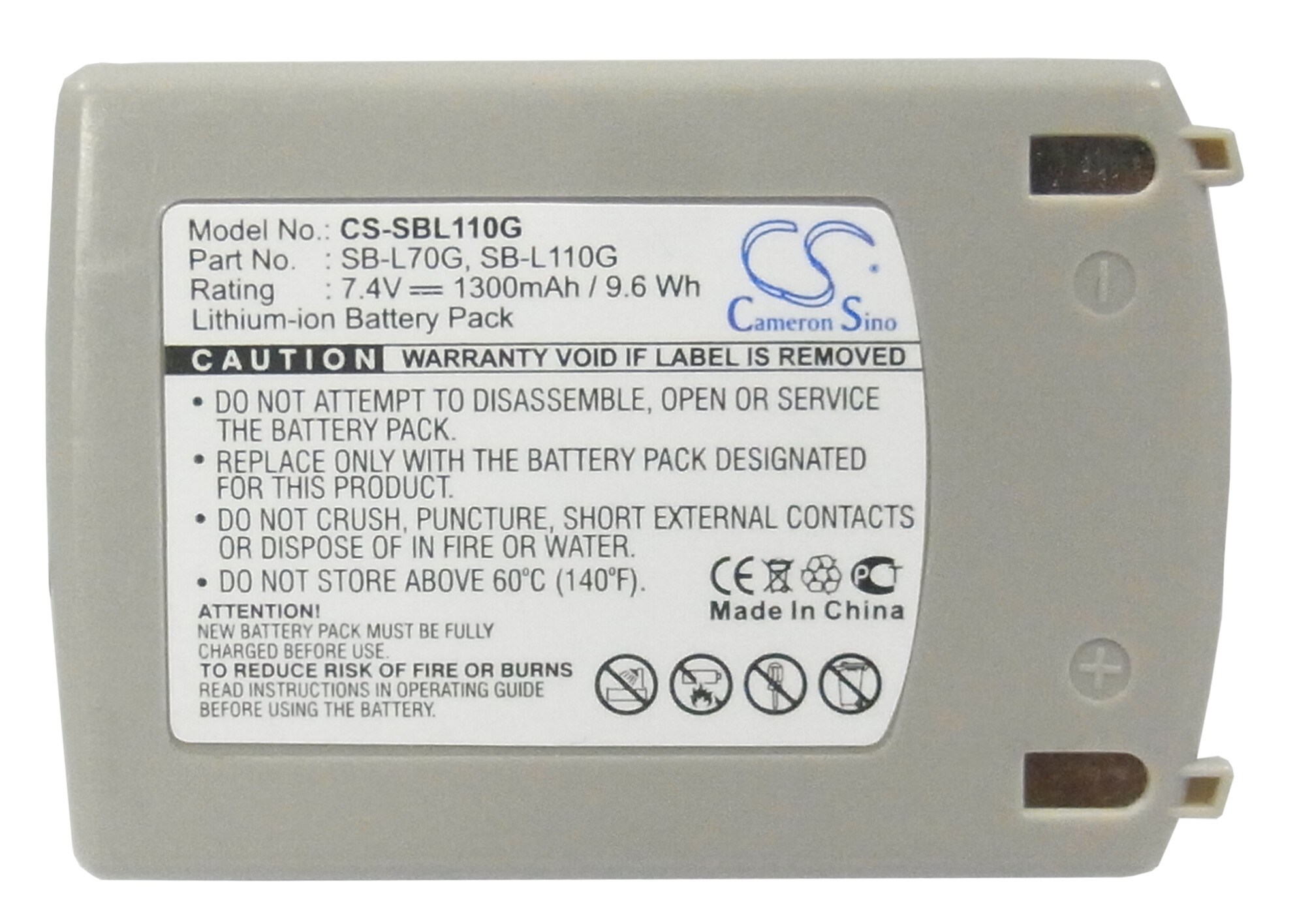 Batteri for kamera for Samsung VM-C5000, VP-D5000, VP-D5000i osv.