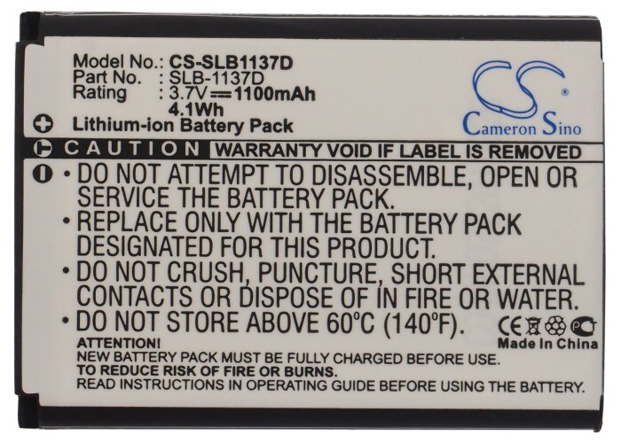 Batteri til kamera for Samsung Digimax L74W, NV100HD, NV106 HD og andre.