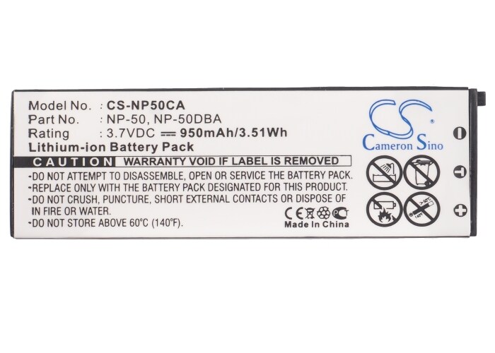 Batteri til kamera for Casio Exilim EX-V8SR, Exilim EX-V7, Exilim EX-V8 osv.