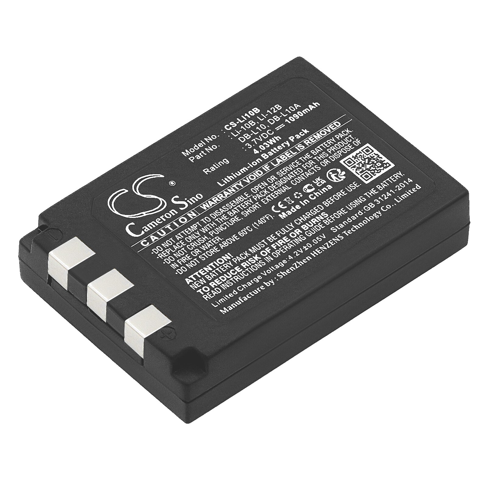 Batteri til kamera for Sanyo Xact DSC-J1, Xacti DSC-AZ3, Xacti DSC-J2 osv.