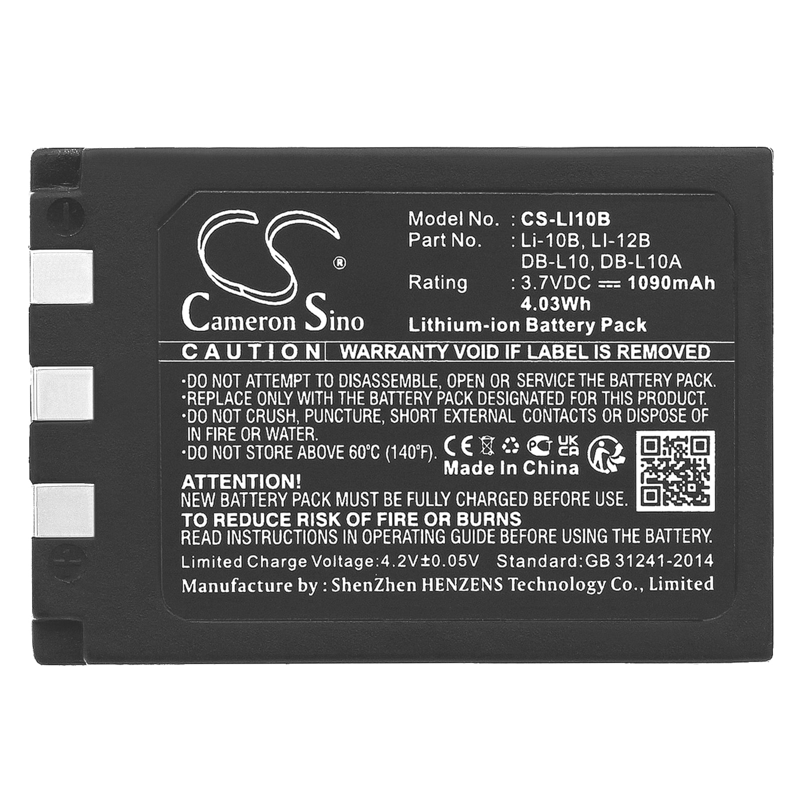 Batteri til kamera for Sanyo Xact DSC-J1, Xacti DSC-AZ3, Xacti DSC-J2 osv.