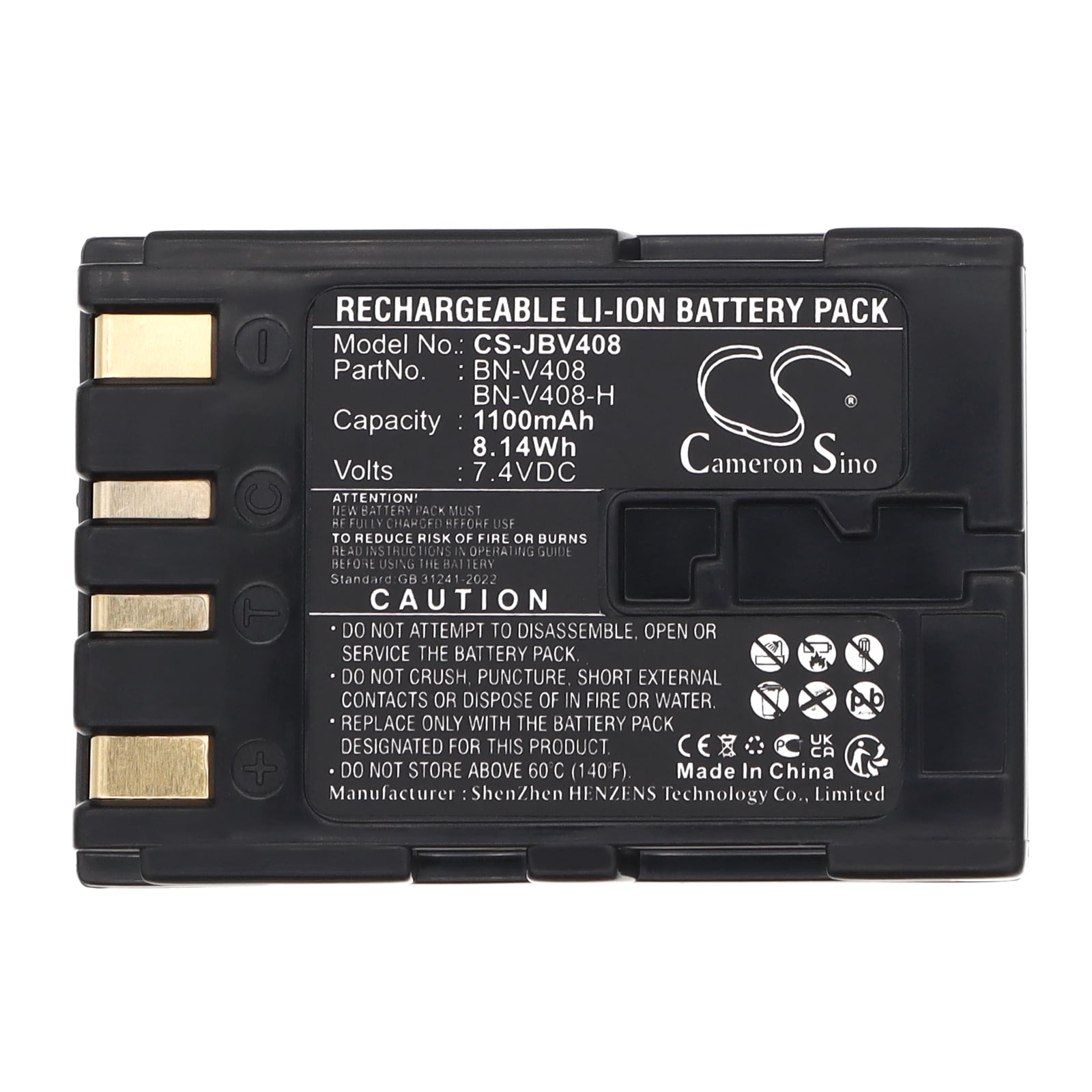 Batteri til kamera for JVC GR-DV5000, GR-D200U, GR-D91US og andre